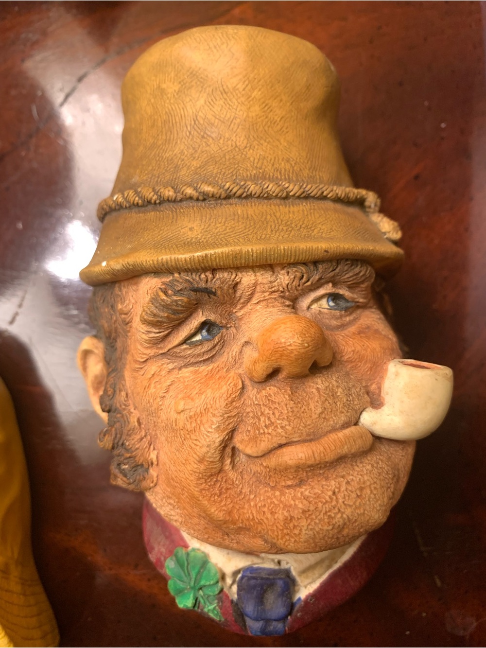 Vintage-Style Ceramic Irishman Wall Art in Tan and Brown 1969 Bossons.